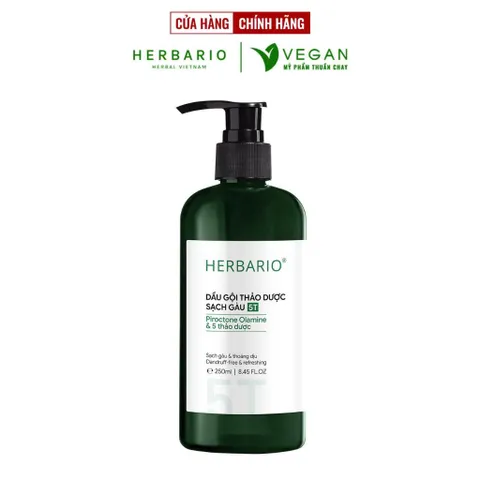 Dầu gội thảo dược sạch gàu 5T Herbario 250ml - Vegan Mỹ phẩm thuần chay