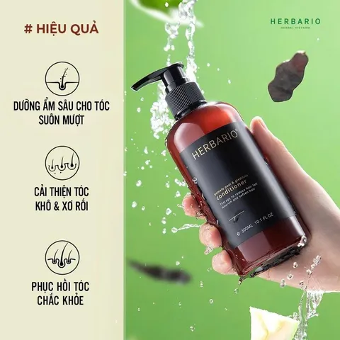 Combo Dầu gội thảo dược sạch gàu 5T Herbario 250ml + Dầu xả vỏ bưởi bồ kết Herbario 300ml