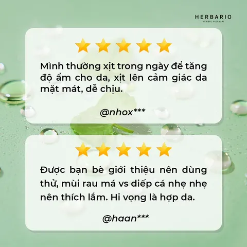[HÀNG TẶNG KHÔNG BÁN] - Xịt khoáng Rau Má & Diếp Cá herbario 100ml thuần chay