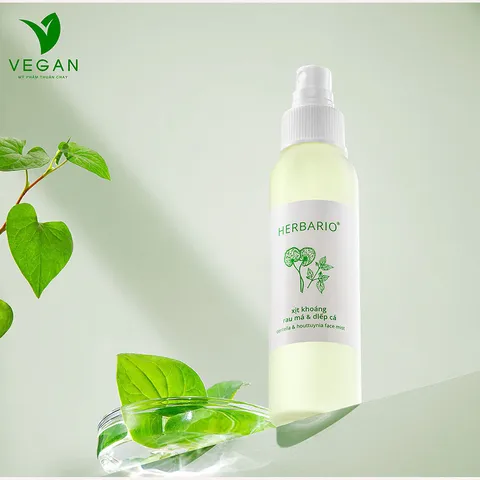 Xịt khoáng Rau Má & Diếp Cá herbario 100ml thuần chay cấp ẩm