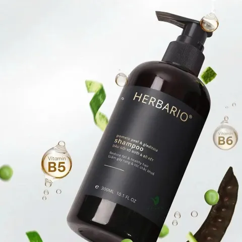 [SVIP] Combo Dầu gội thảo dược sạch gàu 5T Herbario 250ml + Dầu gội vỏ bưởi bồ kết Herbario 300ml giảm rụng tóc