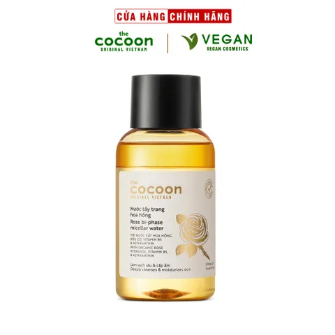 Nước tẩy trang hoa hồng cocoon 140ml sạch da cấp ẩm và làm dịu - VEGAN - Mỹ phẩm thuần chay