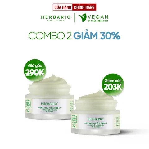 Mặt nạ Rau má & Diếp cá  herbario 30ml sạch mụn vegan mỹ phẩm thuần chay