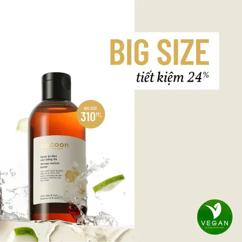 Toner nước bí đao cân bằng da cocoon 310ml - VEGAN - Mỹ phẩm thuần chay