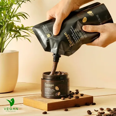 Bigsize Túi cà phê làm sạch da chết cơ thể Cocoon 600ml Cocoon, mỹ phẩm thuần chay