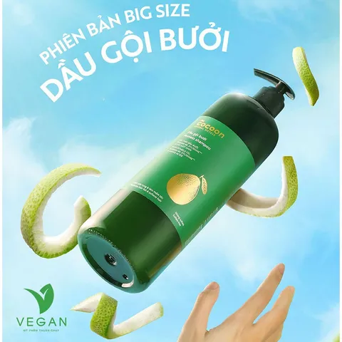 Bigsize - Dầu gội bưởi Pomelo Cocoon giúp giảm gãy rụng và làm mềm tóc 500ml Thuần chay