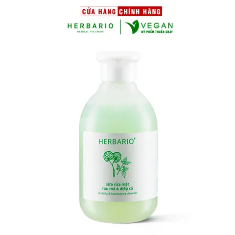 Sữa rửa mặt Rau má & Diếp cá 200ml Herbario thuần chay