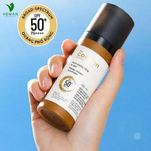Kem chống nắng bí đao Cocoon 50ml quang phổ rộng, bảo vệ rất cao SPF 50 +, PA ++++ mỹ phẩm thuần chay