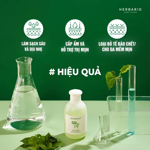 Sữa rửa mặt Rau má & Diếp cá 200ml Herbario thuần chay
