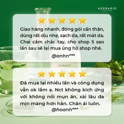 Nước tẩy trang Rau Má & Diếp Cá Herbario 300ml - VEGAN - Mỹ phẩm thuần chay