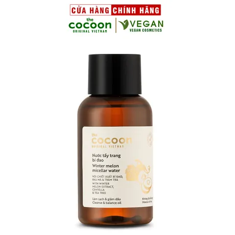 Nước tẩy trang bí đao cocoon 140ml thuần chay sạch bụi bẩn và dầu thừa da mụn