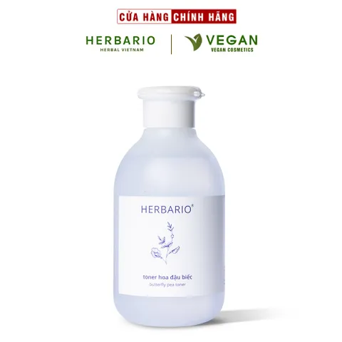 Toner nước cân bằng da Hoa Đậu Biếc herbario 200ml thuần chay cấp ẩm, chống lão hóa