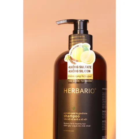 Combo Dầu gội vỏ bưởi bồ kết Herbario 500ml + Dầu xả vỏ bưởi bồ kết Herbario 300ml