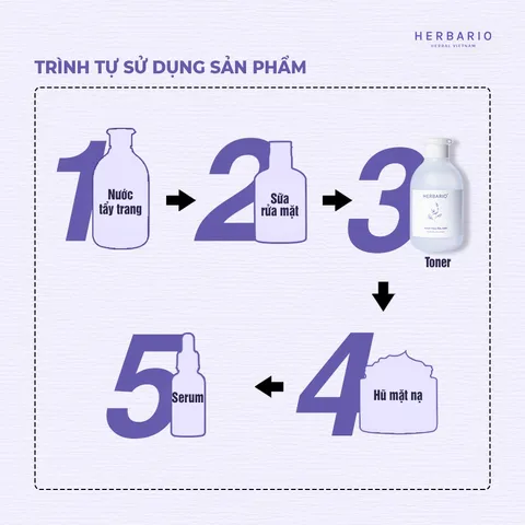 Toner nước cân bằng da Hoa Đậu Biếc herbario 200ml thuần chay cấp ẩm, chống lão hóa