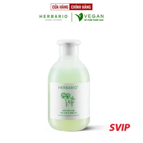 [SVIP] - Sữa rửa mặt Rau má & Diếp cá 200ml Herbario thuần chay