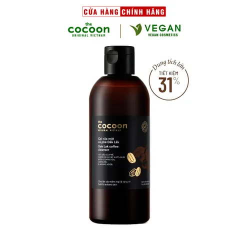 Bigsize Gel rửa mặt cà phê Đắk Lắk Cocoon 310ml thuần chay cho mọi loại da