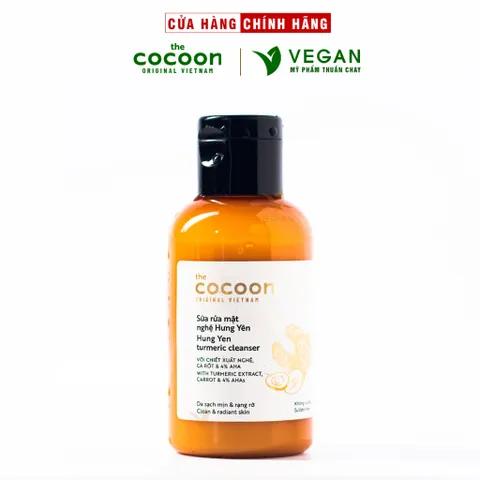 Sữa rửa mặt nghệ Hưng Yên cocoon 140ml sáng mịn da - VEGAN - Mỹ phẩm thuần chay