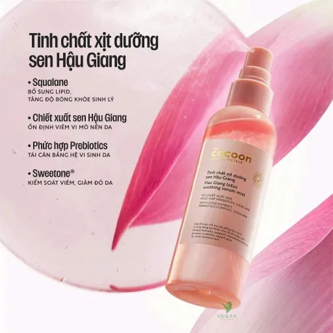 Tinh chất xịt dưỡng sen Hậu Giang Cocoon 100ml - Vegan Mỹ phẩm thuần chay
