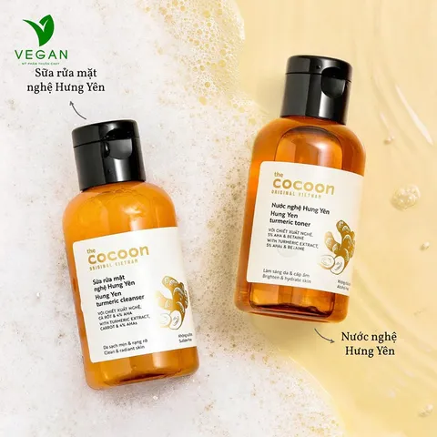 Sữa rửa mặt nghệ Hưng Yên cocoon 140ml sáng mịn da - VEGAN - Mỹ phẩm thuần chay