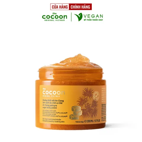 Đường thốt nốt An Giang làm sạch da chết cơ thể cocoon 200ml Hũ - VEGAN - Mỹ phẩm thuần chay