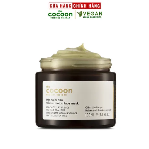 Mặt nạ bí đao cocoon 100ml giảm dầu, mụn - VEGAN - Mỹ phẩm thuần chay