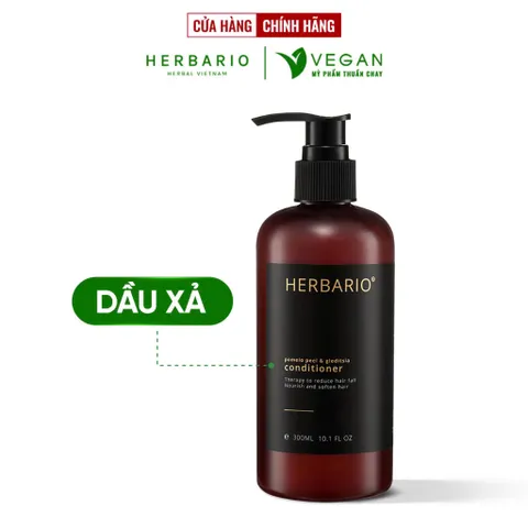 Dầu xả Vỏ bưởi & Bồ kết HERBARIO 300ml giúp tóc suôn mượt - VEGAN - Mỹ phẩm thuần chay