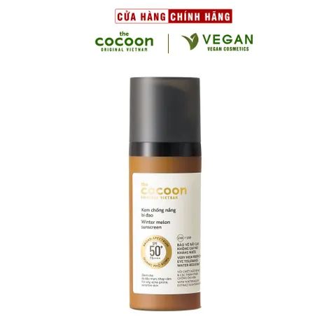 Kem chống nắng bí đao quang phổ rộng, bảo vệ rất cao SPF 50 +, PA ++++ Cocoon 50ml thuần chay