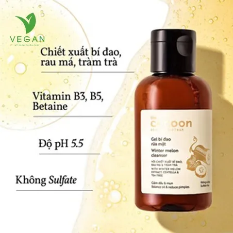 Gel bí đao rửa mặt Cocoon (Winter melon cleanser) 140ml