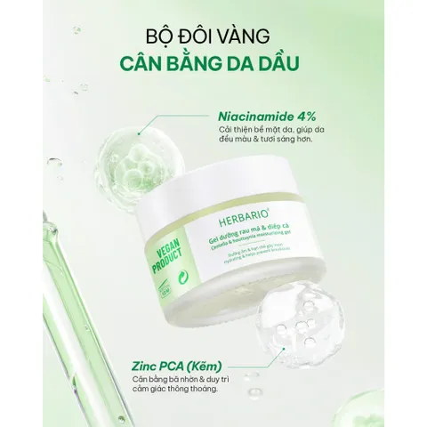 COMBO 2 Gel dưỡng rau má & diếp cá Herbario 30ml thuần chay