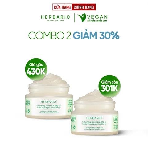 COMBO 2 Gel dưỡng rau má & diếp cá Herbario 30ml thuần chay