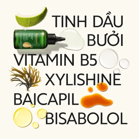 BẢN CẢI TIẾN - Nước dưỡng tóc tinh dầu bưởi ( pomelo hair tonic ) Cocoon 140ml thuần chay