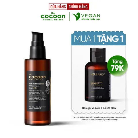 Serum tinh chất bí đao Cocoon 70ml N15 -15% niacinamide sach mụn Thuần Chay