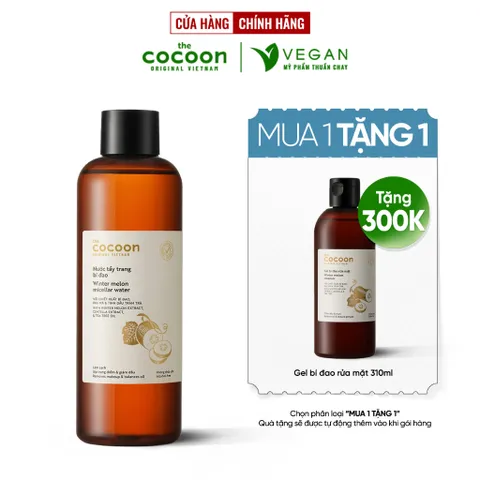 Nước tẩy trang bí đao Cocoon 500ml dành cho da dầu, da mụn - Vegan mỹ phẩm thuần chay