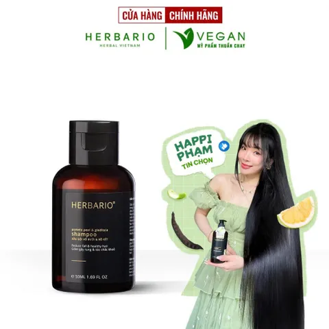 Mini size - Bản Nâng Cấp - Dầu gội vỏ bưởi & bồ kết Herbario 50ml không sunfate không silicon