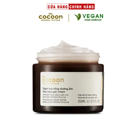 Bigsize - Thạch hoa hồng Cocoon (kem dưỡng ẩm) cấp ẩm cho da khô 100ml VEGAN mỹ phẩm thuần chay