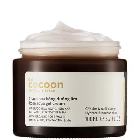 Bigsize - Thạch hoa hồng Cocoon (kem dưỡng ẩm) cấp ẩm cho da khô 100ml VEGAN mỹ phẩm thuần chay
