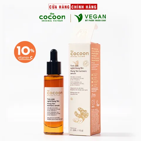 Tinh chất nghệ Hưng Yên 10% Vitamin C cocoon 30ml (turmeric serum) thuần chay