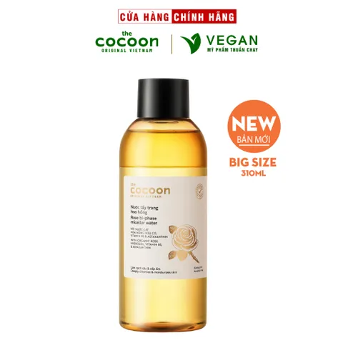 (Bản mới) Nước tẩy trang hoa hồng the cocoon vietnam 310ml Thuần chay