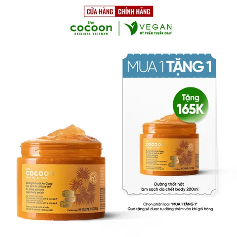 Tẩy da chết cơ thể đường thốt nốt An Giang Cocoon 200ml thuần chay