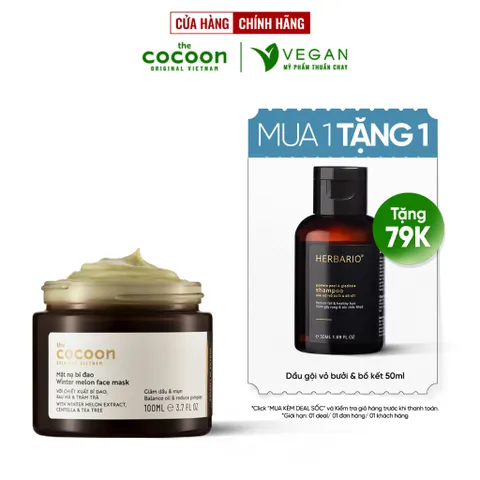 Bigsize - Mặt nạ bí đao Cocoon giảm dầu & mụn 100ml thuân chay