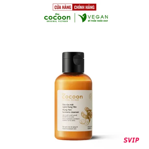 [SVIP] Sữa rửa mặt nghệ Hưng Yên cocoon 140ml sáng mịn da - VEGAN - Mỹ phẩm thuần chay