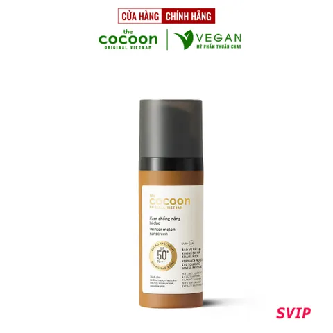[SVIP] Kem chống nắng bí đao quang phổ rộng, bảo vệ rất cao SPF 50 +, PA ++++ Cocoon 50ml thuần chay