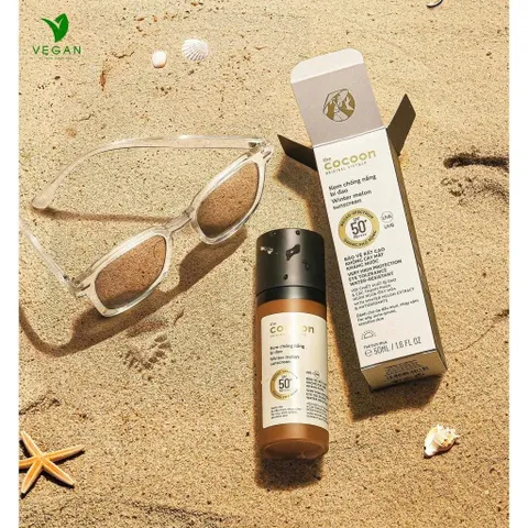 [SVIP] Kem chống nắng bí đao quang phổ rộng, bảo vệ rất cao SPF 50 +, PA ++++ Cocoon 50ml thuần chay