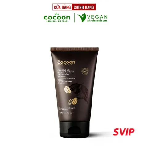 [SVIP] - Tẩy da chết mặt Cà phê Đắk Lắk làm sạch da mặt cocoon 150ml (Dak Lak coffee face polish ) thuần chay