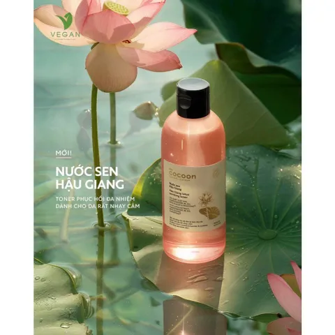 Combo Toner nước cân bằng da Sen Hậu Giang 310ml + Nước tẩy trang bí đao 500ml Cocoon thuần chay