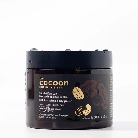 [SVIP] - Cà phê Đắk lắk làm sạch da chết COCOON 200ml HŨ (Dak lak coffee body polish)
