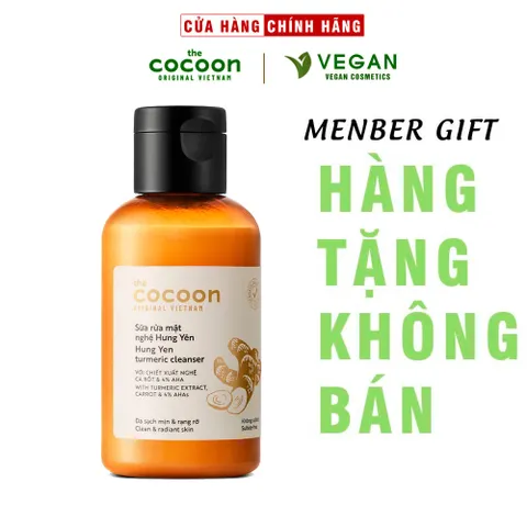 Sữa rửa mặt nghệ Hưng Yên cocoon 140ml sáng mịn da Thuần Chay