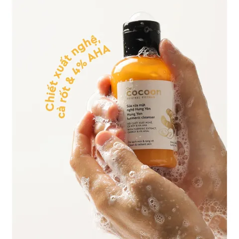 Sữa rửa mặt nghệ Hưng Yên cocoon 140ml sáng mịn da Thuần Chay