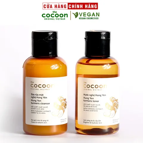 Combo Sữa rửa mặt nghệ Hưng Yên cocoon 140ml + Toner nước nghệ cocoon 140ml 791176