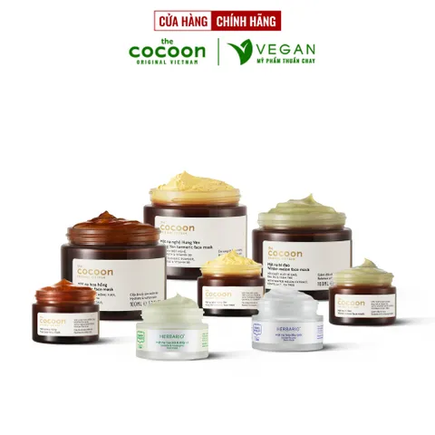 Top 8 Mặt nạ đắp mặt VEGAN Thuần Chay COCOON, HERBARIO dành cho mọi loại da